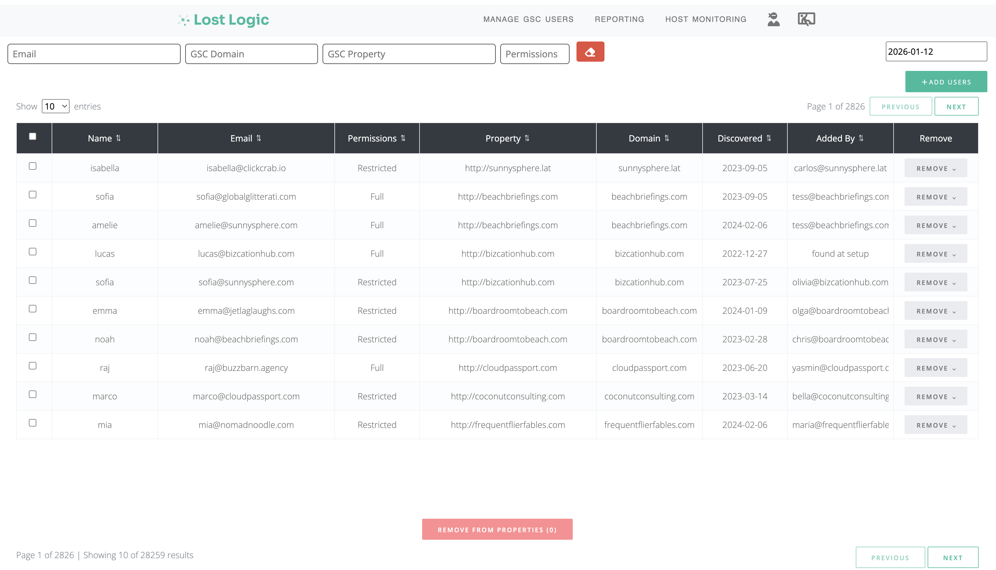 LostLogic Platform Screenshot